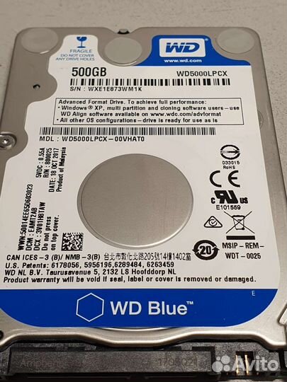 Жесткий диск 500 Гб для ноутбука