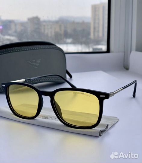 Очки мужские emporio armani желтые поляризационные