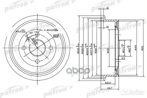 Барабан тормозной PDR1119 patron