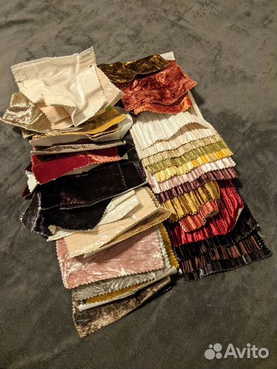 Лоскуты бархатной ткани