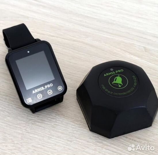 Кнопка вызова официанта модель Бургер и часы Элит