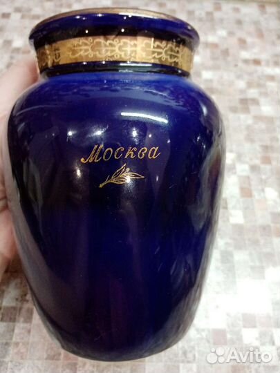 Ваза кобальт гжель