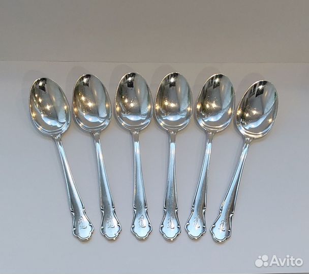 Антикварные серебряные чайные ложки серебро