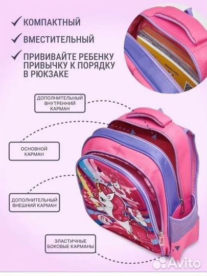Рюкзак детский для девочки школьный