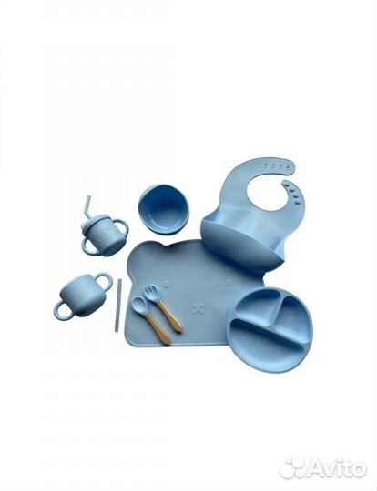 Набор детской силиконовой посуды новый