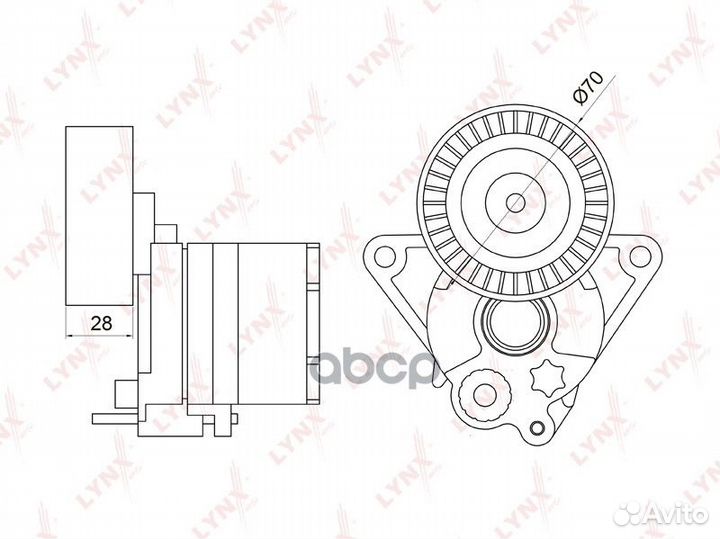 Натяжитель поликл. ремня с роликом PT-3021 lynx