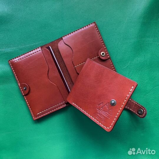 Обложка для документов натуральная кожа