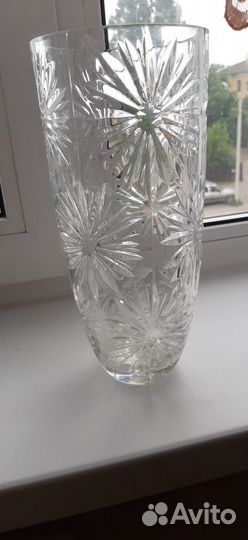 Ваза для цветов хрустальная высокая