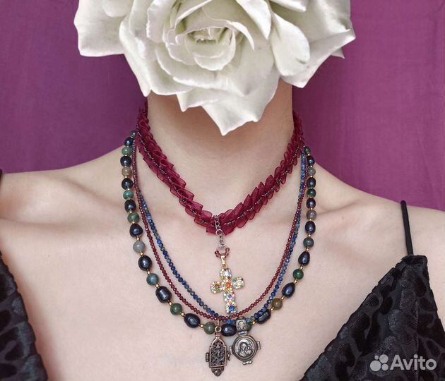 Ожерелье кафедральное с подвесками из серебра