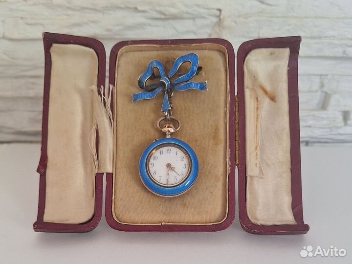 Золотые часы-брошь.Perfecion. Стиль Тифани