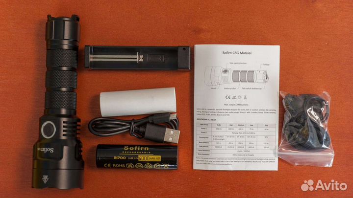 Фонарь Sofirn C8G SST40, 2000lm, 6000K, акб 21700