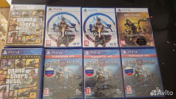 Диски ps4 ps5 gta 5 mk1 mk11 god od war