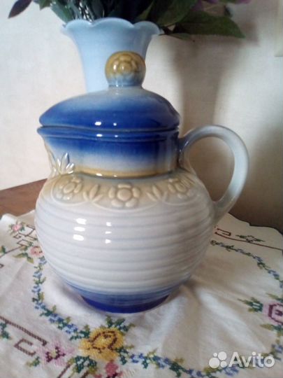Винтаж Кувшин керамический с крышкой