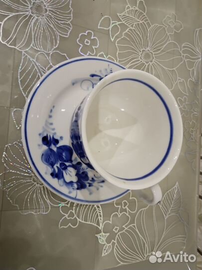 Чайная пара Гжель (авторская работа)