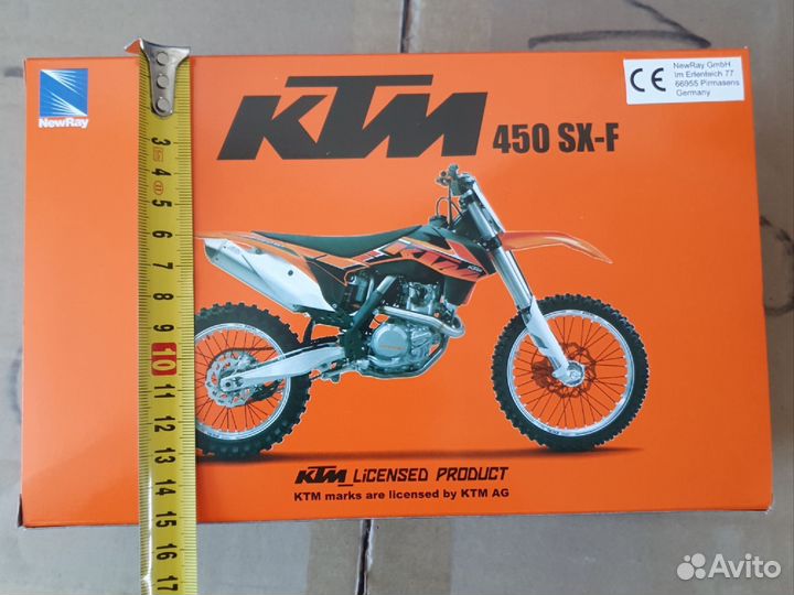 Модель мотоцикла ктм SX450F 1:10