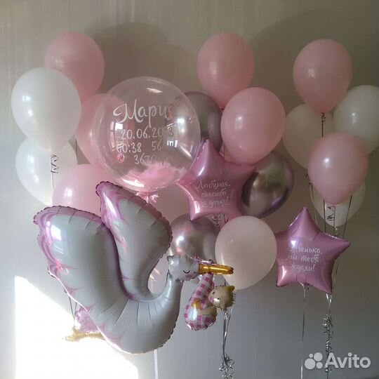 Воздушные шары на выписку из роддома