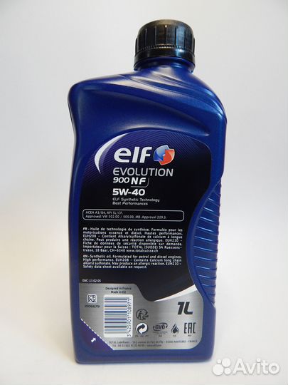 Масло моторное 5w40 ELF Evolution 900 NF