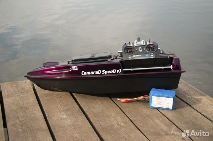 Прикормочный кораблик с глубиномером и 25A акб