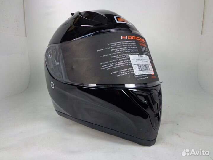 Шлем origine strada solid черный глянцевый (интегр