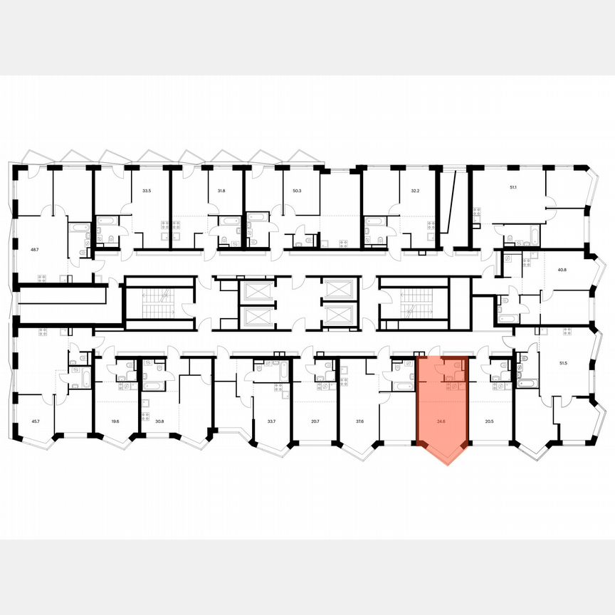 Квартира-студия, 24,6 м², 5/31 эт.