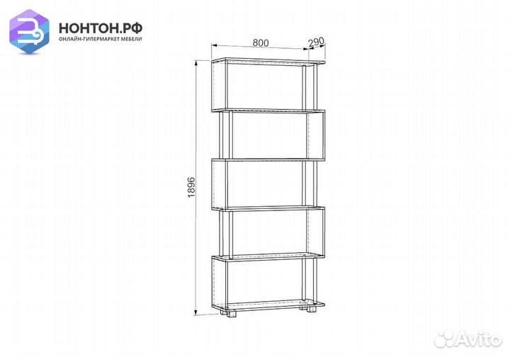 Стеллаж Стойка 6 дуб млечный