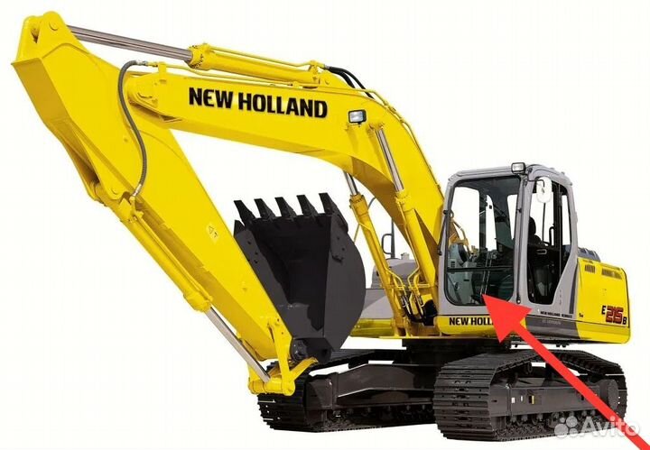 Стекло лобовое, ветровое нижнее для New Holland E2