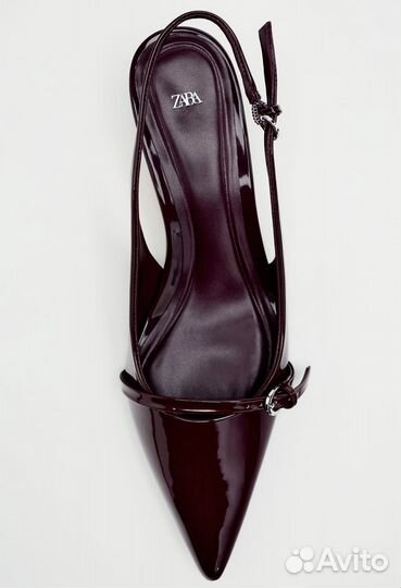 Zara слингбэки в наличии 39 цвет бургунди
