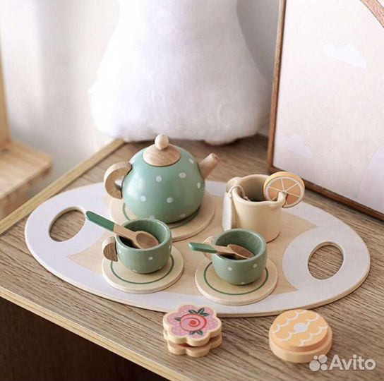 Игрушечная посуда деревянная