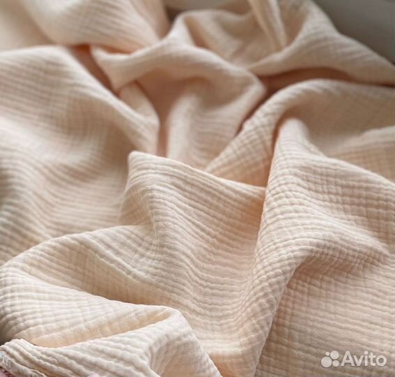 Муслин белый и светло персиковый для Яны