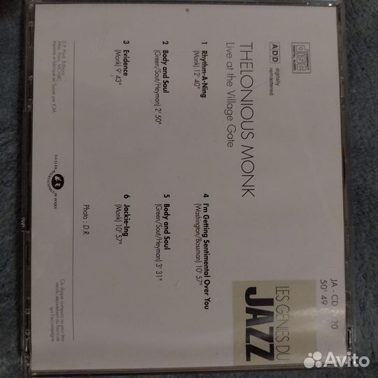 Сд диски джаз Телониус Монк Швейцария