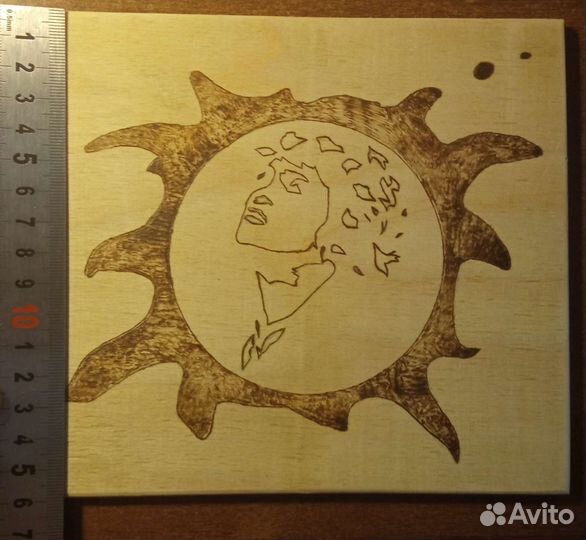 Виктор Цой арт выжженный на дереве