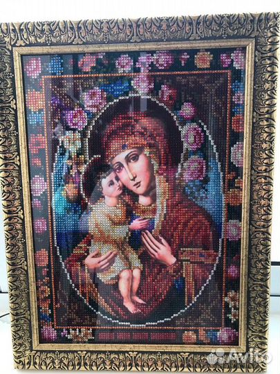 Вышивка бисером иконы святых