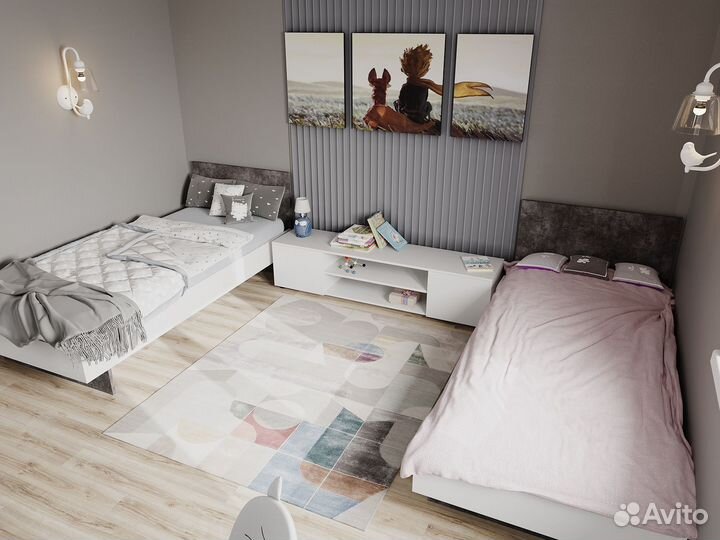 Двуспальая кровать modul с изголовьем, 160х200 см