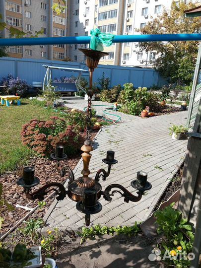 Люстра потолочная бу СССР и бра старинные медные