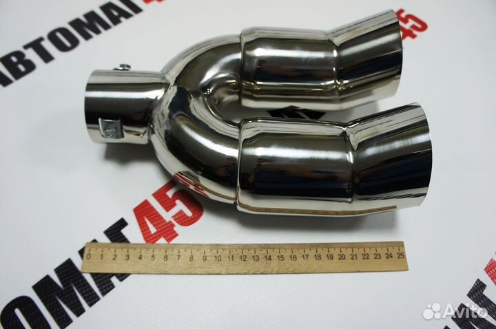 Насадки на глушитель двойная скошенная