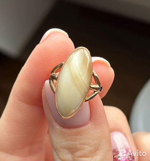 Винтажное кольцо с камнем времен СССР 1979г