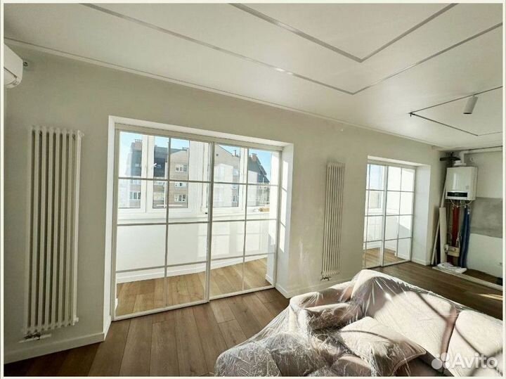 Раздвижная перегородка подвесная беспороговая