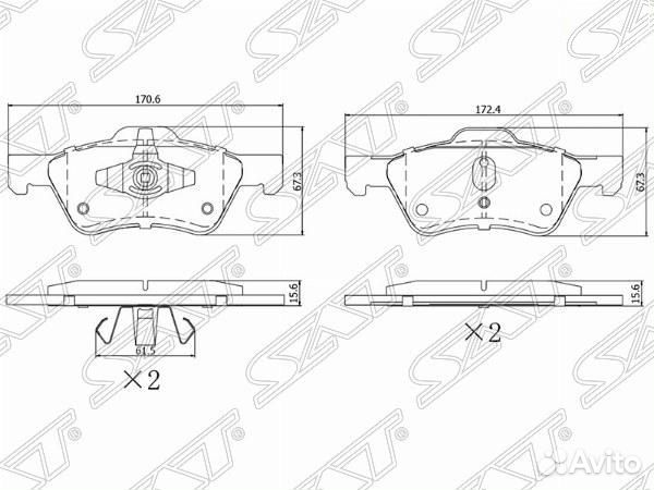 Колодки тормозные перед ford maverick 01-08/ mazda tribute 04-08