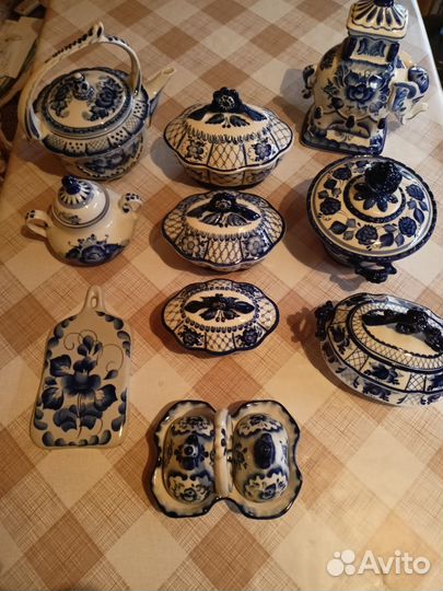 Фарфоровая посуда гжель СССР