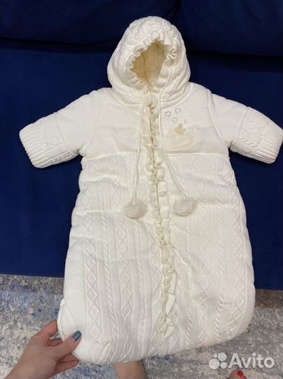 Конверт трикотажный утепленный на выписку