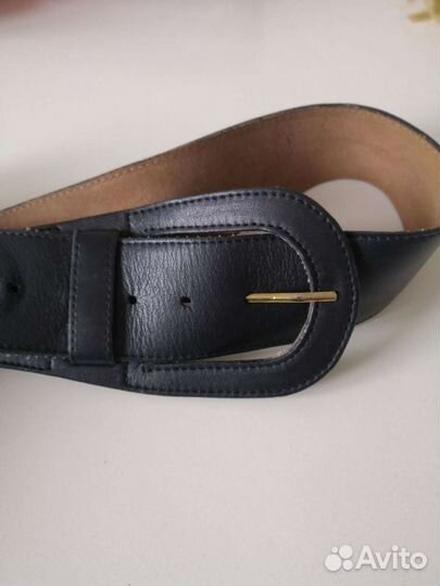 Кожаный широкий пояс, 78 см