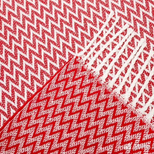 Плед Валенсия 140х200 см, Антонио, цвет белый/крас