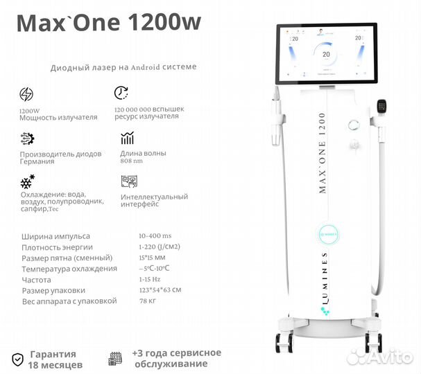 Диодный лазер Лю’минес Макс Ван 1200W