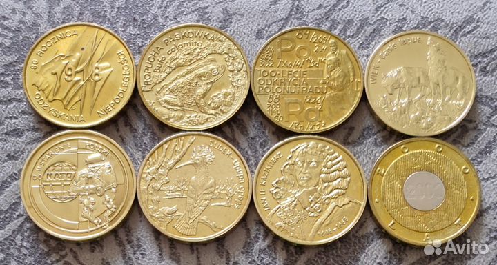 Монеты Польши 2 злотых 1996 - 2012 г