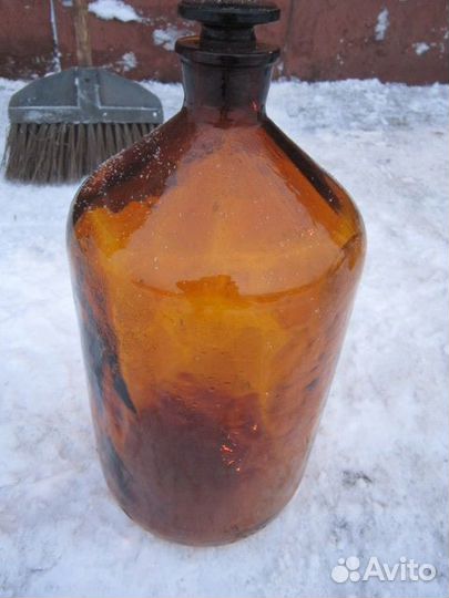 Бутыль коричневая медицинское стекло 5л