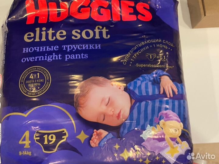 Huggies elite soft 4 трусики ночные