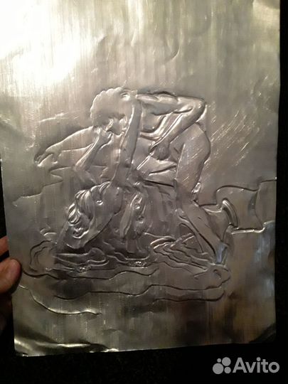 Картина чеканка метал СССР винтаж