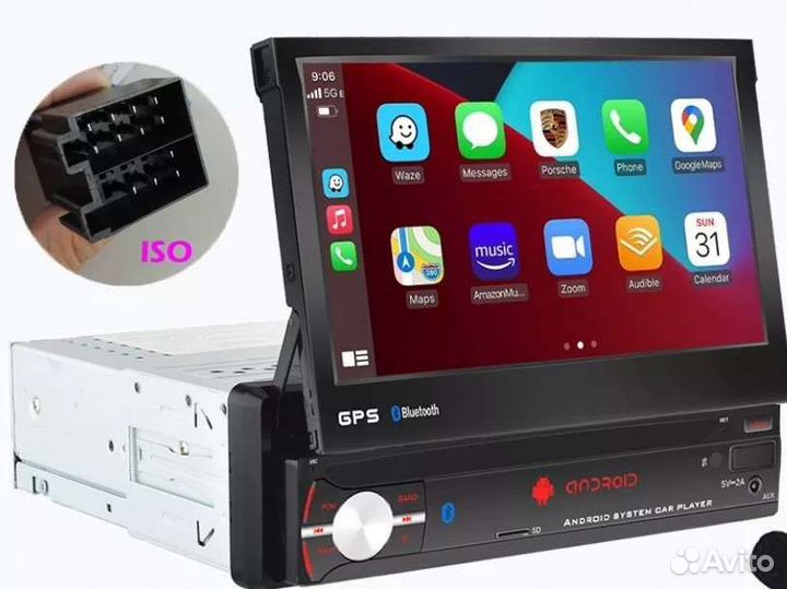 Универсальная магнитола с выдвижным экраном 1 дин