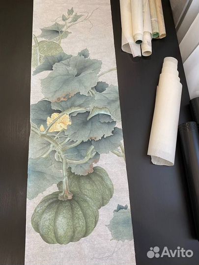 Китайские свитки на шёлке руч. раб. в стиле гунби