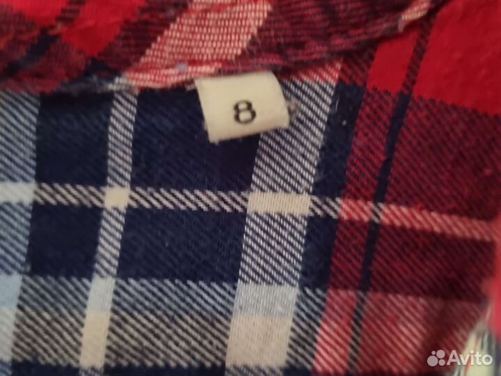 Рубашка в клетку красная для девочки